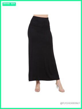 Women's Maxi Skirt Rayon Spandex Blend Flowy Long Casual Straight Skirt